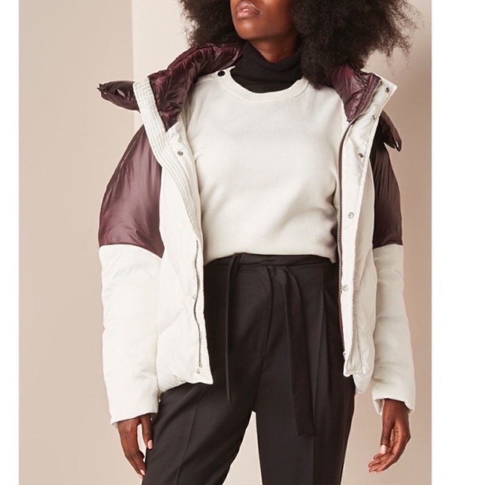 Maje Brax color block puffer jacket Maje 2